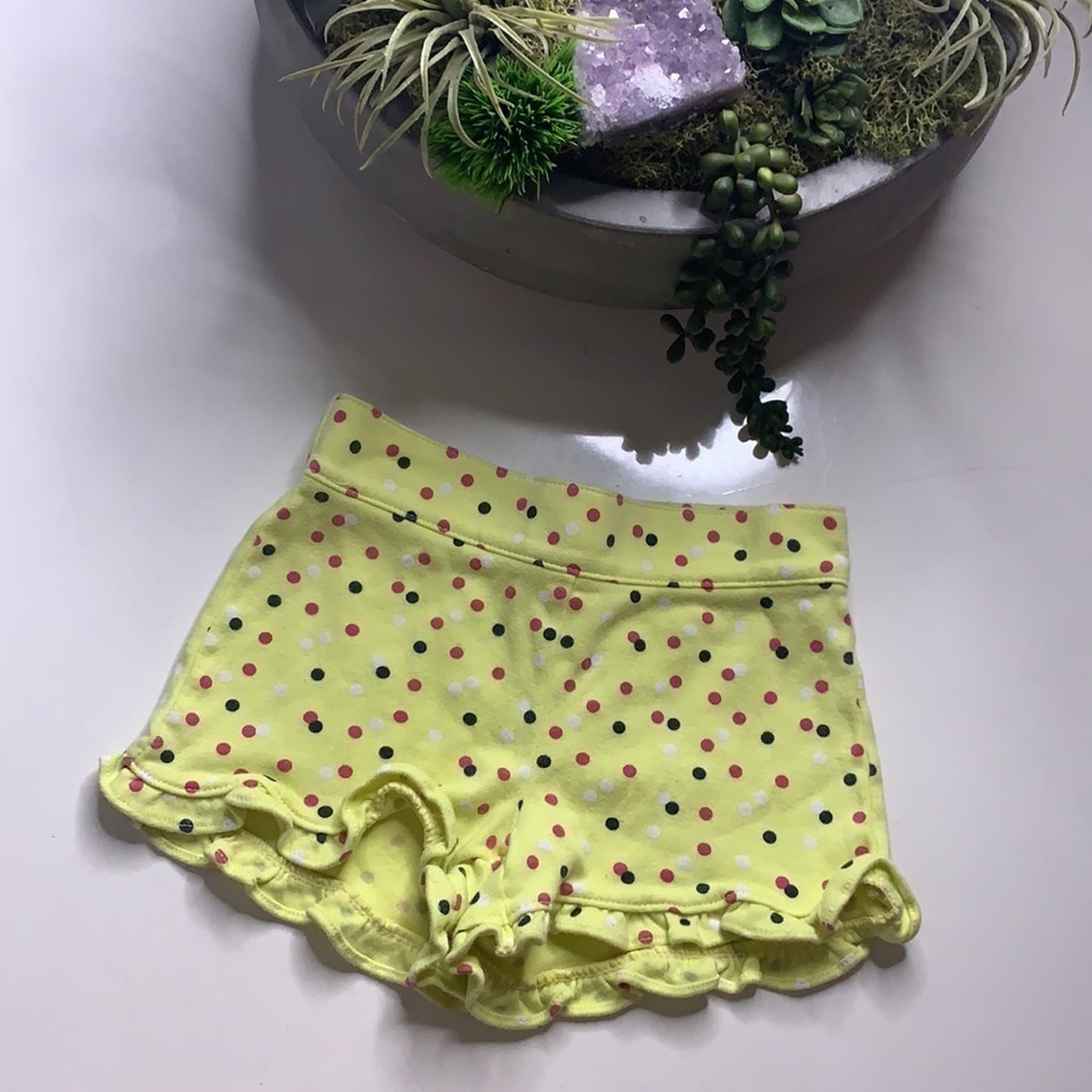Gymboree yellow ruffle polka dot print cotton girl shorts 2T casual - Picture 3 of 5